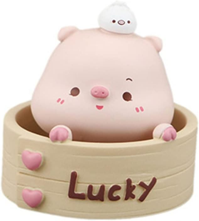 Zerodeko Cute Pig Ornament Pig Kitchen Accessories Desk Topper Miniture Decoration Car Accessories Tiny Cars Car Dashboard Decorations Desktop Toys Cake Toy Shake Your Head Resin Piggy image number 3