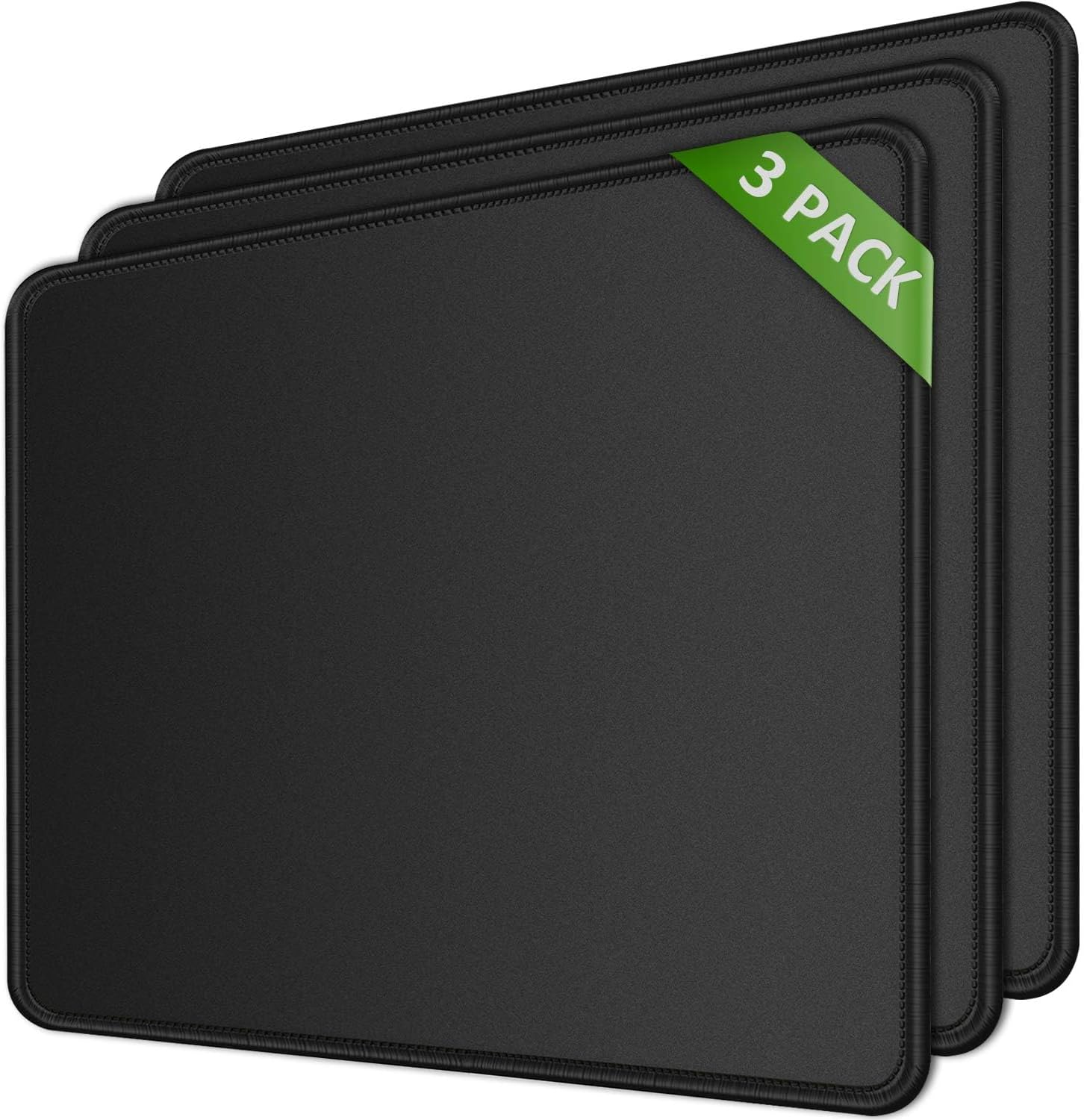 Mouse Pad, 3 Piece Stitched Edge Mouse Pad, Comfortable Mouse Pad with Non-Slip Rubber Base, Washable Mouse Pad, Computer Mouse Pad Laptop Mouse, 21 * 26Cm, Black image number 6