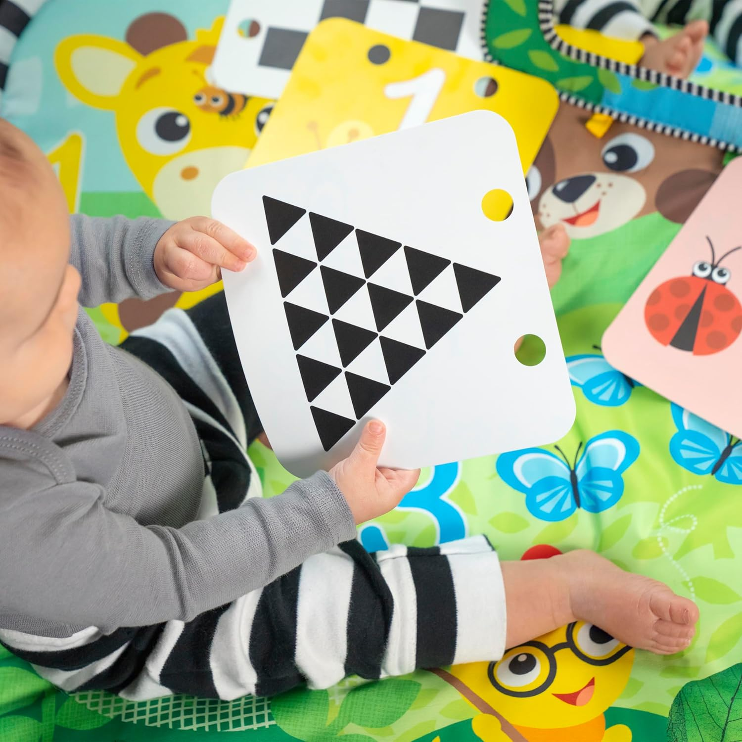 Baby Einstein Discovery Garden Tummy Time Mat & Mirror, Ages 0-6 Months, Multisensory image number 2