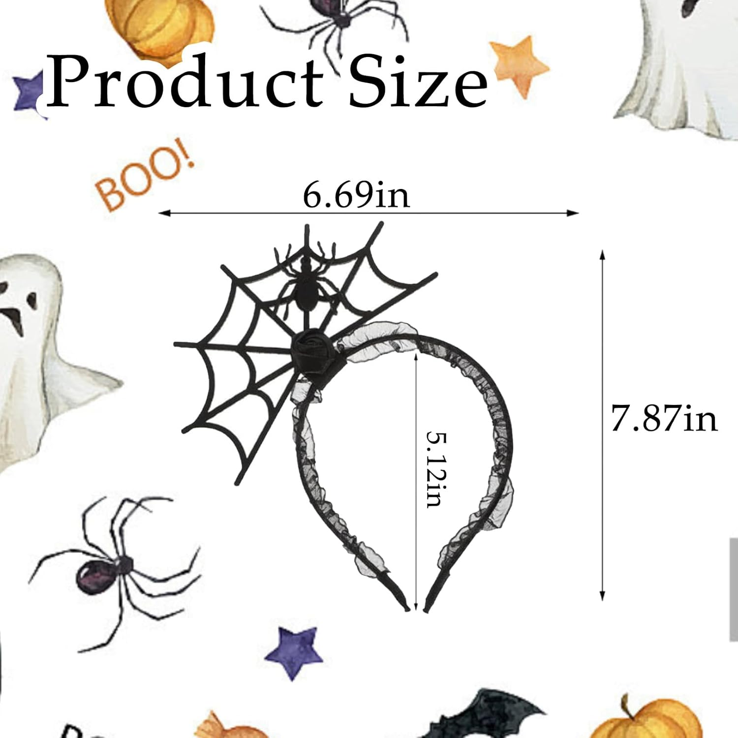 Riewy 1 Piece Spider Web Halloween Headband, Spider Web Headband Halloween Accessories Women'S Hair Accessories Headdress Headband for Halloween Costume Women'S Witch Cosplay Gothic Sexy Hair image number 4