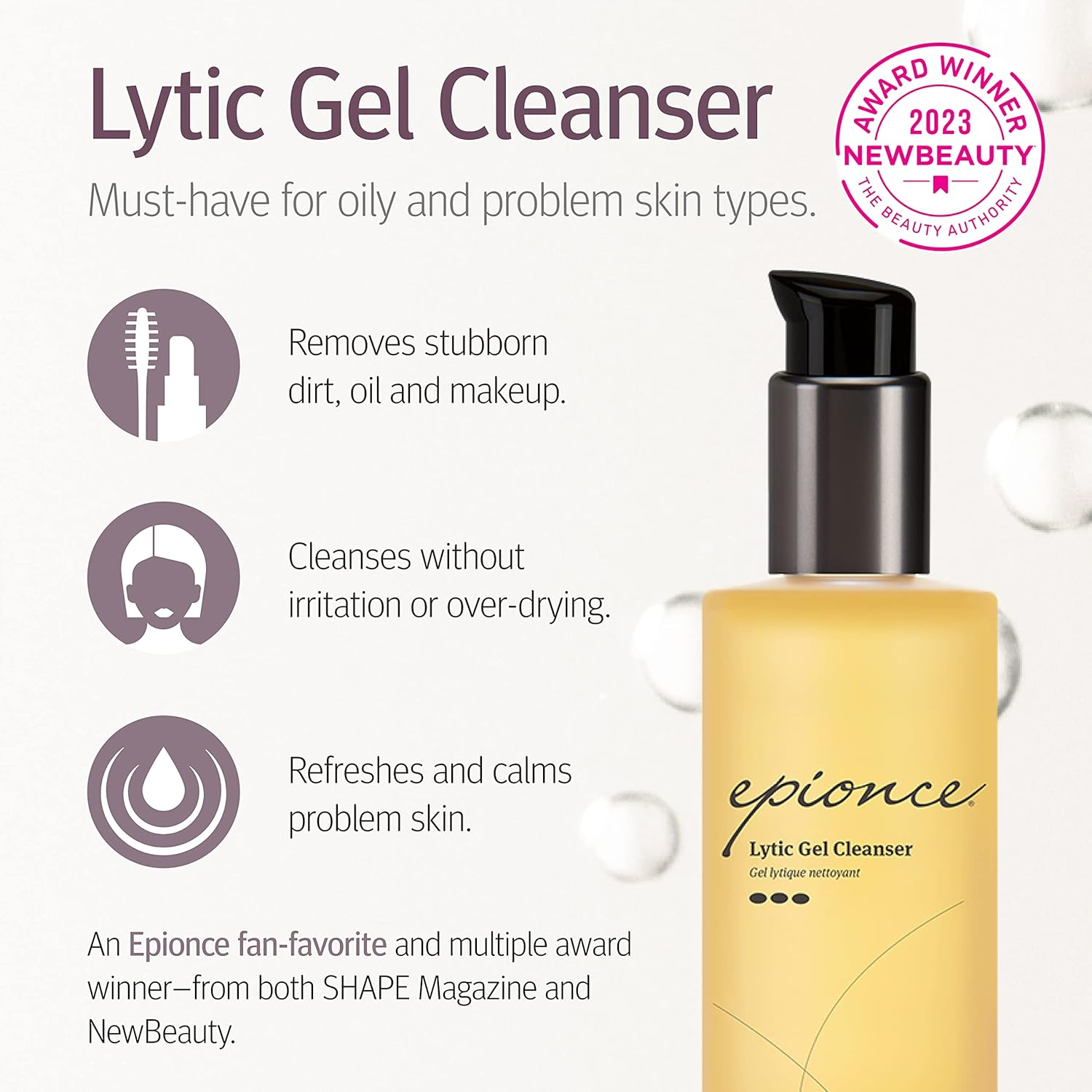 Epionce Lytic Gel Cleanser - Face Wash & Makeup Remover for Combination to Oily & Problem Skin, Oily Skin Facial Cleanser with Willow Bark & Menthol, Dermatologist Skincare image number 1