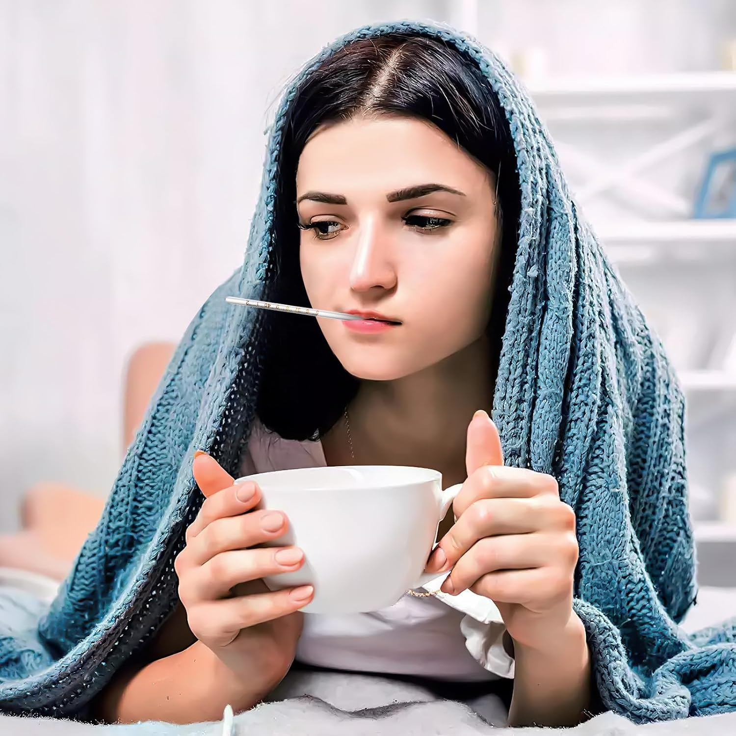 SAFIGLE 1Pc Glass, Triangular Bar Oral for Adults, Accurate Measurement, Blue Color, 4. 72 Inch, No Batteries Needed image number 2