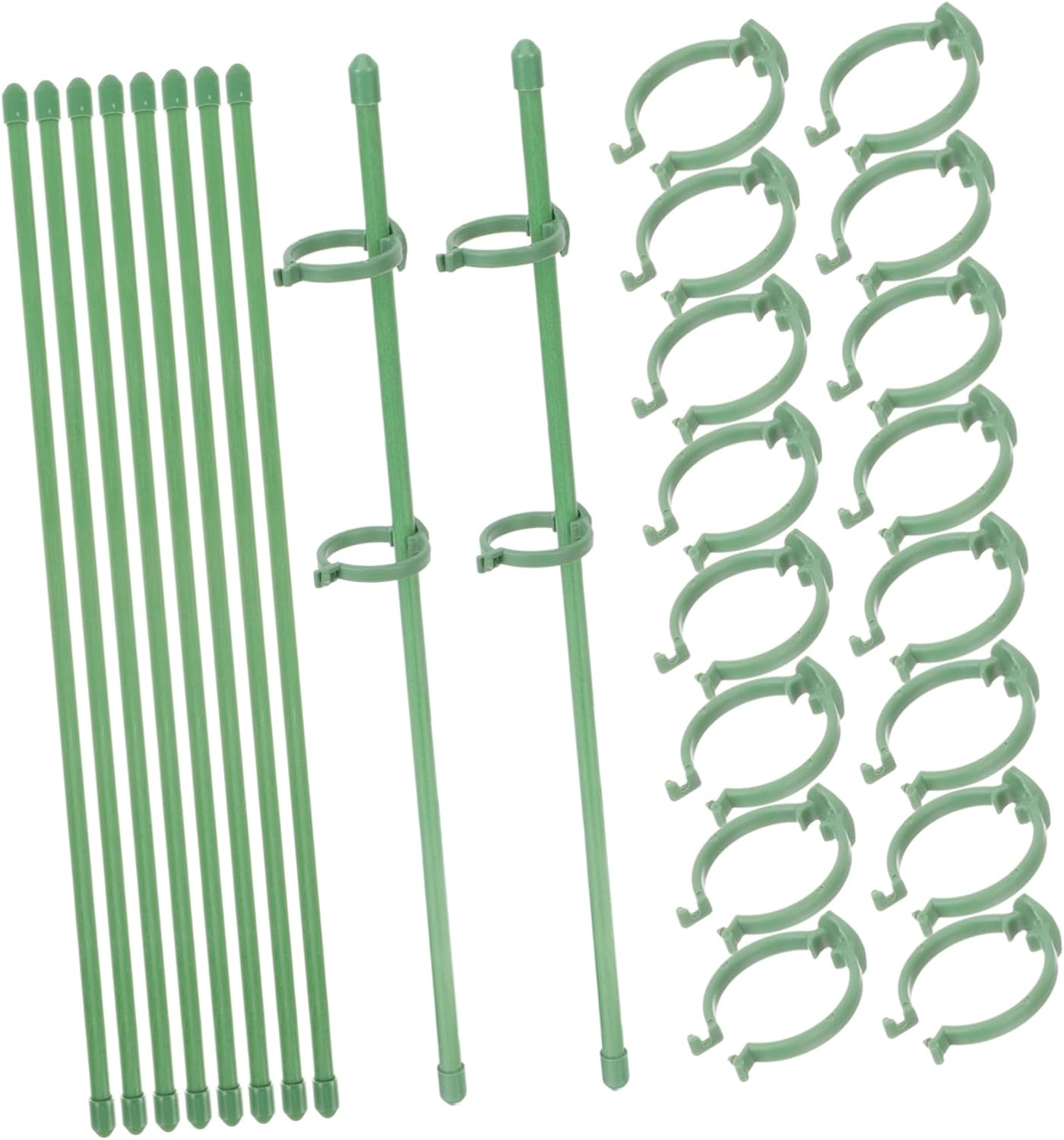 Toddmomy 10Pcs Orchid Support Sticks Plant Training Stakes for Climbing Adjustable Buckle Garden Flower Support Stakes Fiberglass Plastic image number 3