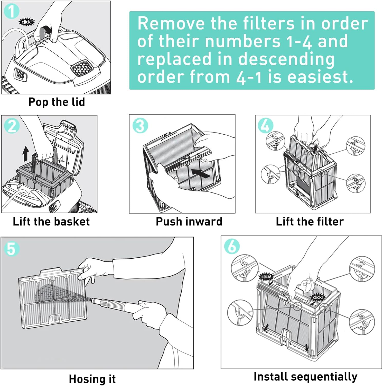 Ultra-Fine Filter Panels Compatible with Dolphin Robotic Pool Cleaners,Replace Part#9991467-R4,Pleated Cartridge Filter Replacement for Dolphin S200,Proteus Dx4,Active 20,Active 30,M600,S300I image number 3