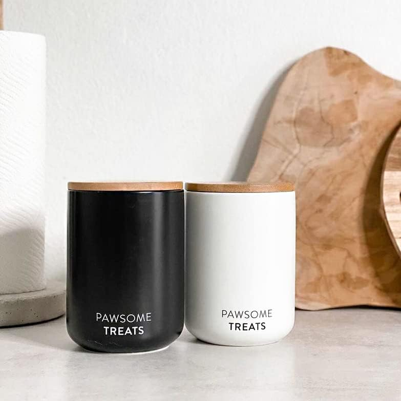 Lucybalu&reg; Airtight Cat Food Storage Box | Pet Food Container for Cats | Cat Food Can | Dry Food Storage Tin with Lid | Cat Treat Tin | Cat Food Box | White image number 4