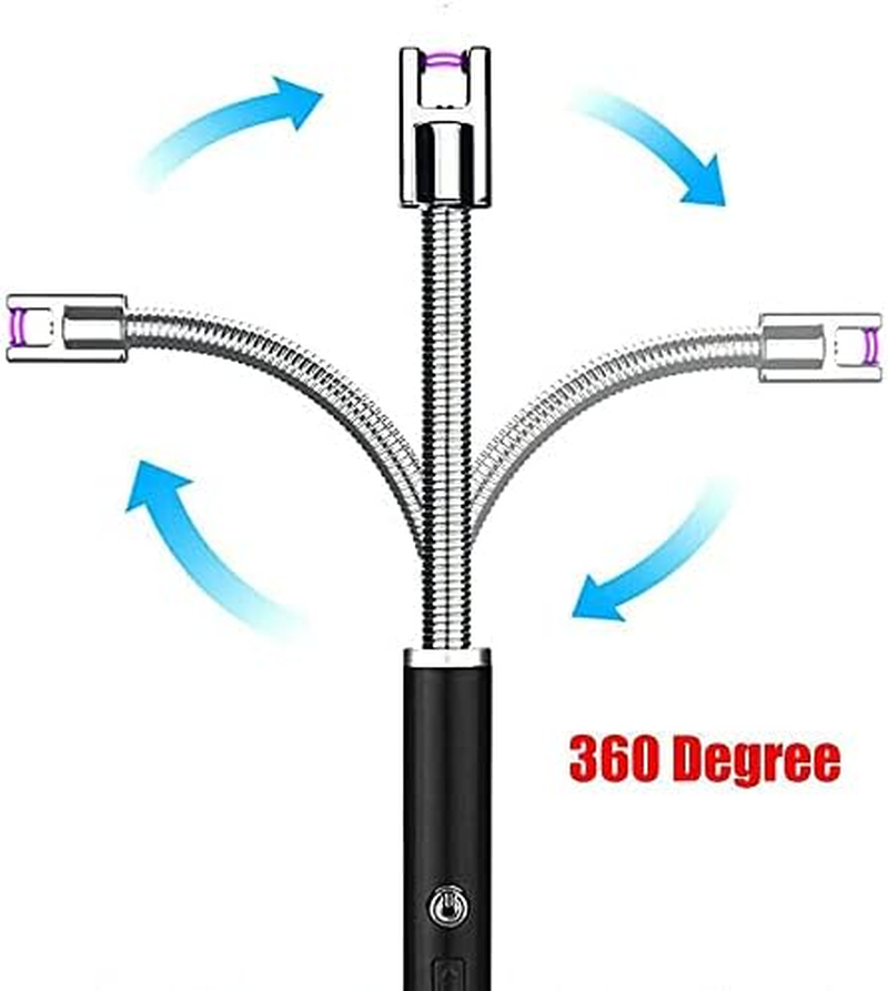 Kitchen ARC Flameless USB Lighter BBQ Windproof Portable Candle Rechargeable (Black) image number 5