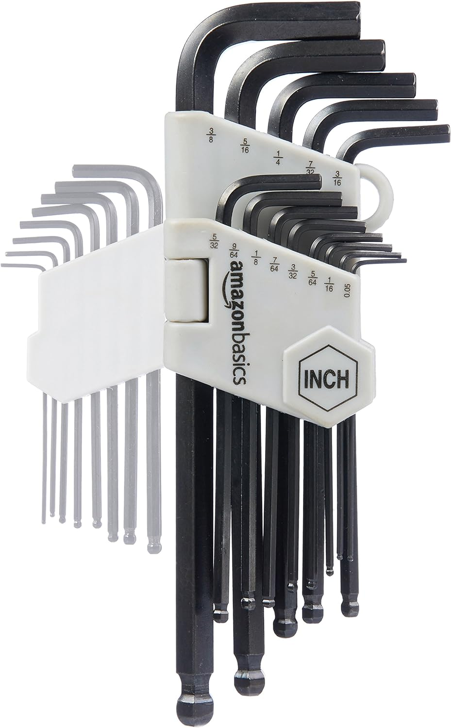 Amazon Basics Hex Key Allen Wrench Set with Ball End - Set of 26