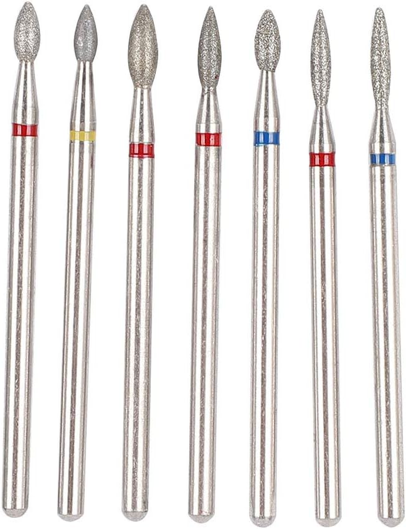 7 Pieces Nail Drill Bits, Portable Diamond Polish Head Nails Mill Bit Sets Professional Remove Cuticle Drills Tools Premium Electric Manicure Polishing Kit for Pedicure Files Home Salon Use Gift image number 5