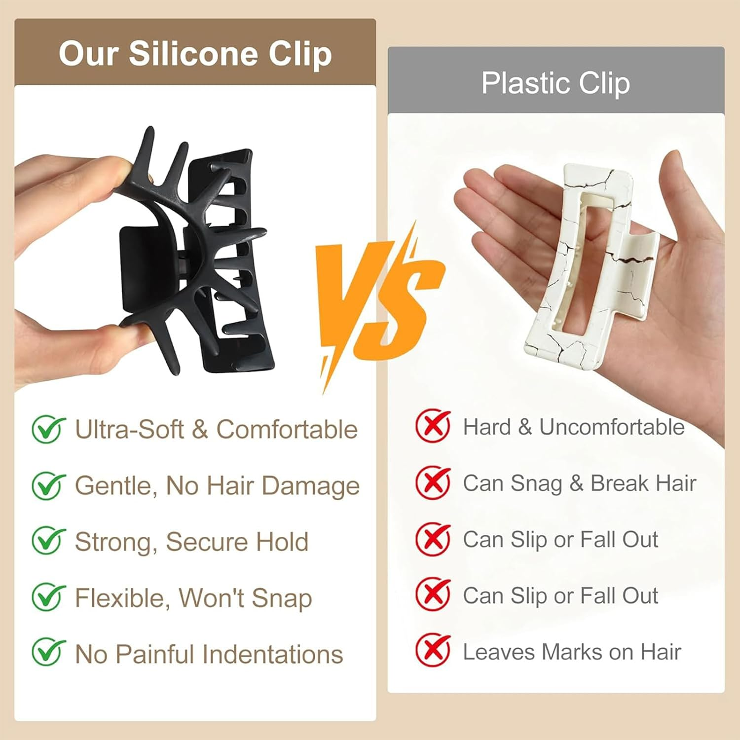 Muorruo 3-Pack Silicone Cloud-Shaped Hair Clips, Soft and Flexible Hair Clips, Gentle Hair Clips for Thin and Thick Hair, Hair Accessories for Women and Girls (Style 1)