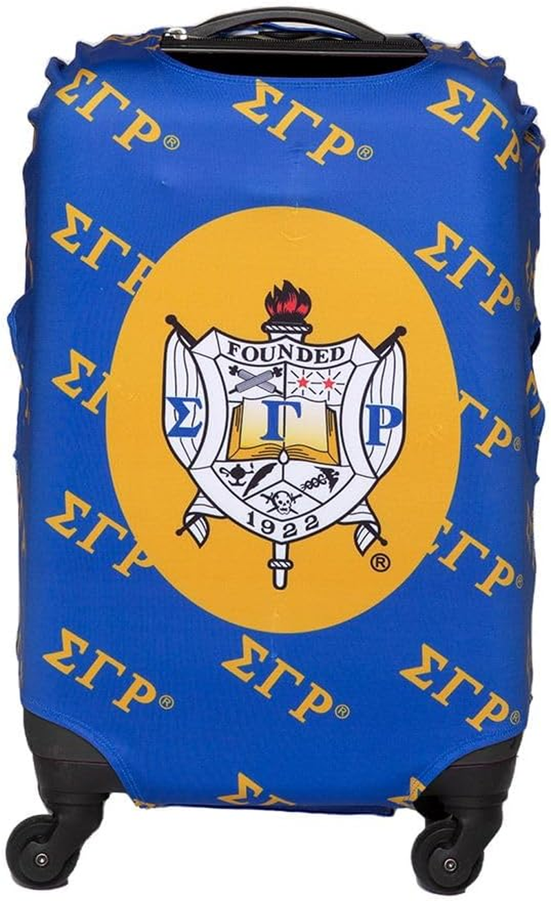 Sigma Gamma Rho Small Luggage Cover, Blue / Yellow, Hand Luggage