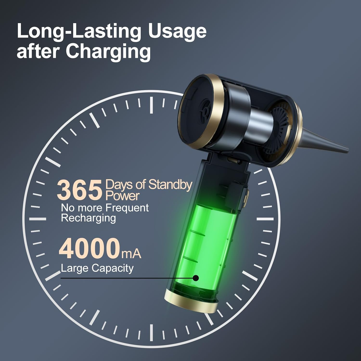 Aokway Car Vacuum Cleaner High Power 5000PA Handheld Cordless Portable Vacuum Cleaner for Car Strong Suction Typer C Car Interior Cleaning (Blue) image number 5