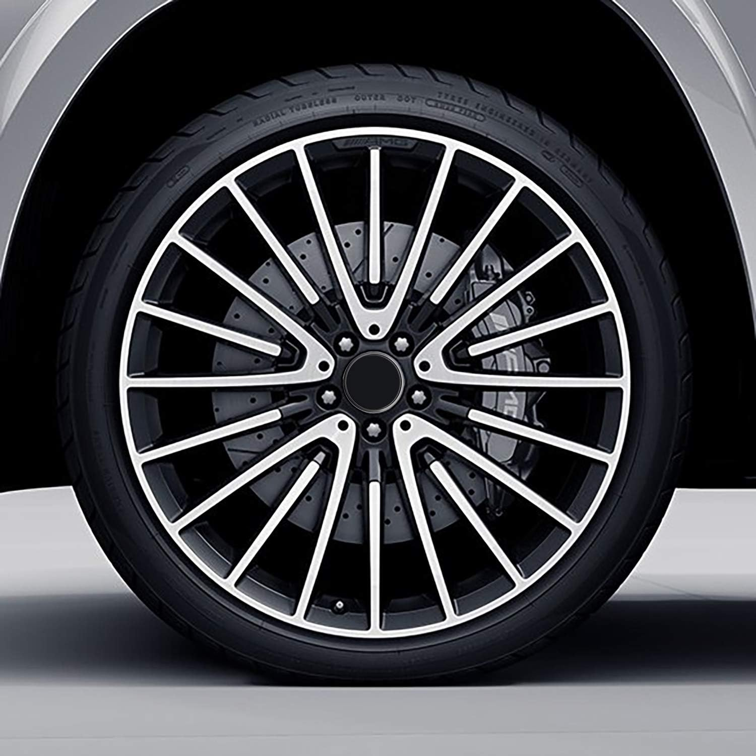 Biomar Labs&reg; 4 X 75Mm Wheel Centre Alloy Hub Center Caps Compatible for Mercedes Benz Part Number B66470207 / B66470200 Hubcaps Black CM 0 image number 2