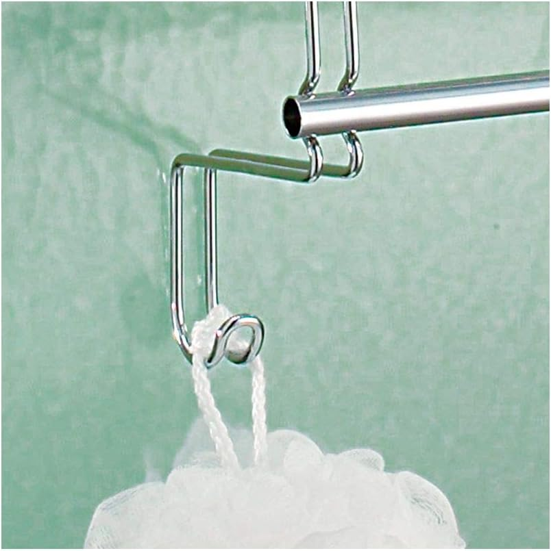 Idesign over the Door Towel Rack with Hooks for Bathroom,Chrome - Bronze image number 3