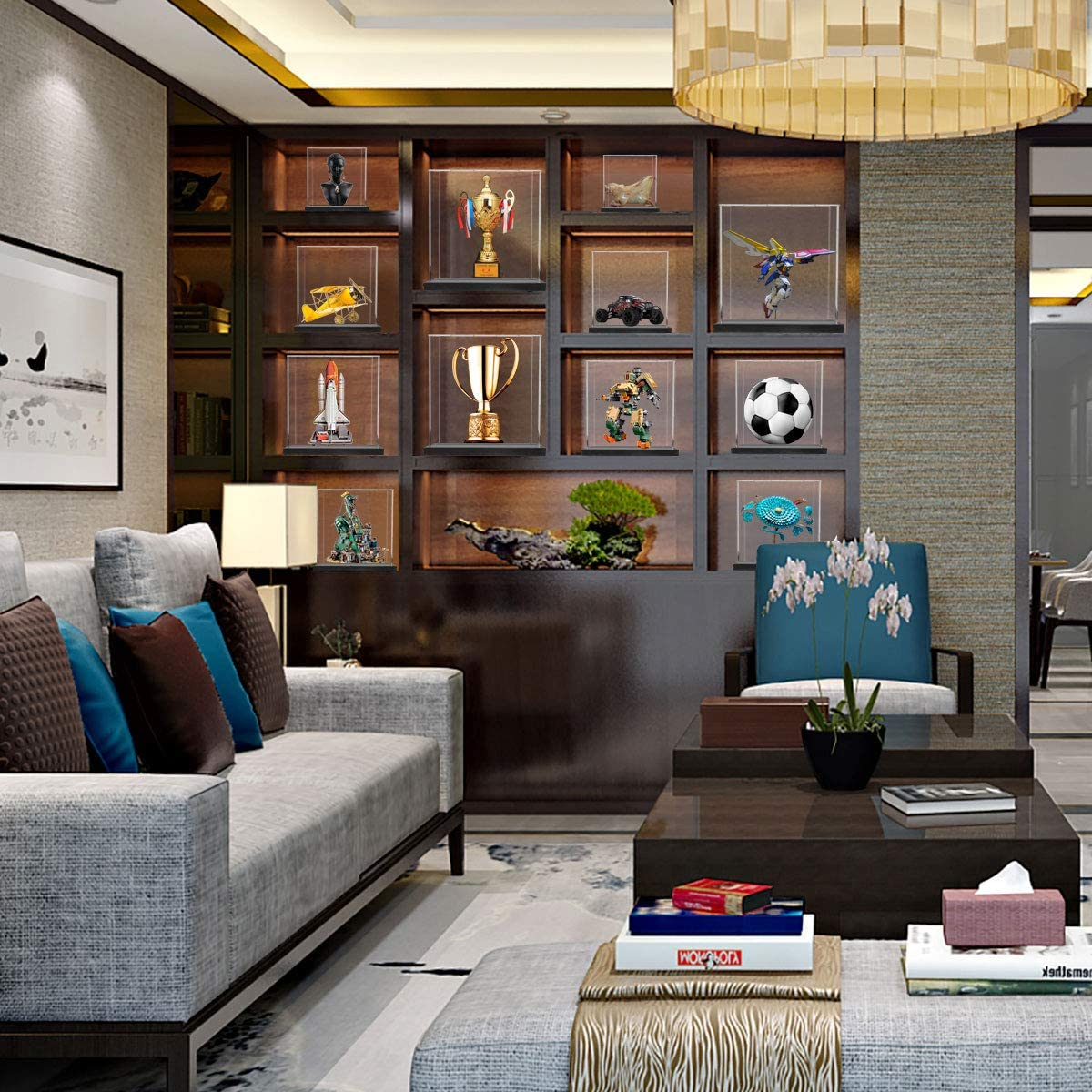 HEMYLU Acrylic Box with Matt Black Base, Simple Self-Assembly Clear Acrylic Display Case, 8 Inch Cube Dustproof Showcase with Lid for Collectibles, Toys and Jewelry (8X8X8 Inch) image number 5