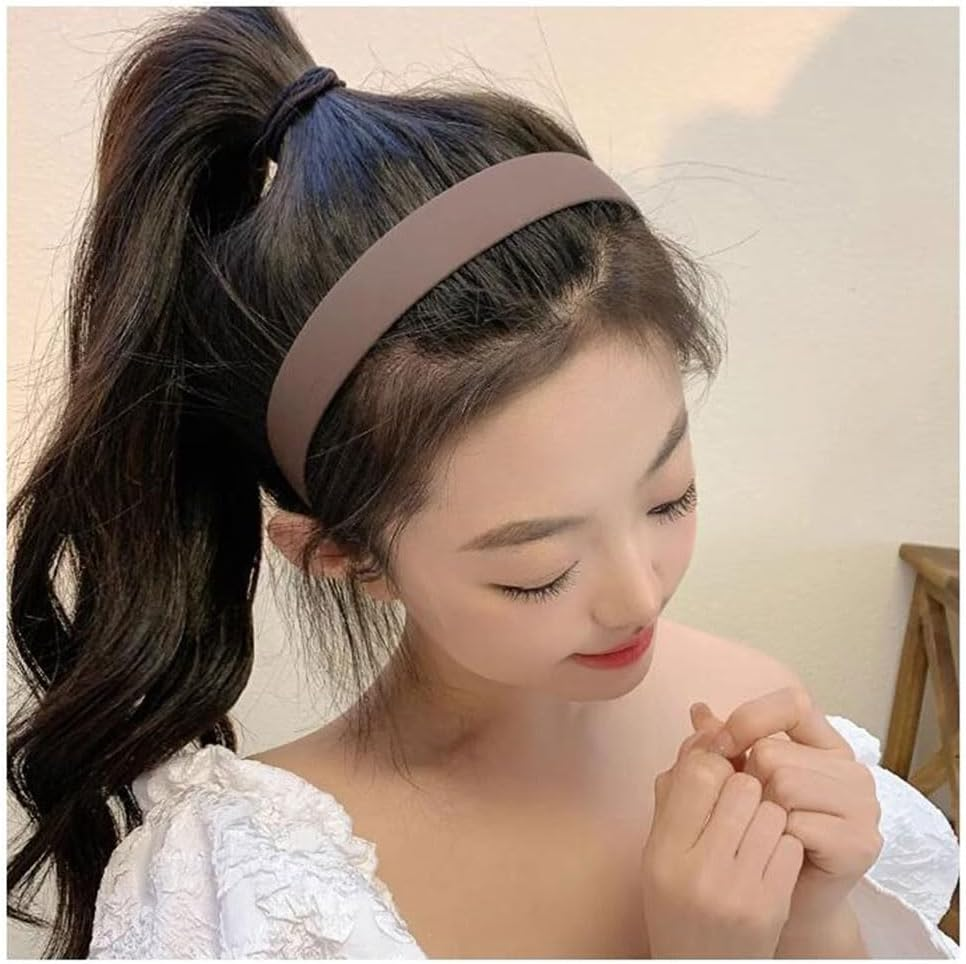 Teeth Comb Thin Headbands for Women for Washing Face Hair Hoops for Make up Non Slip Headband for Women Girls Hair Band Brown Head Band 5Pcs image number 2