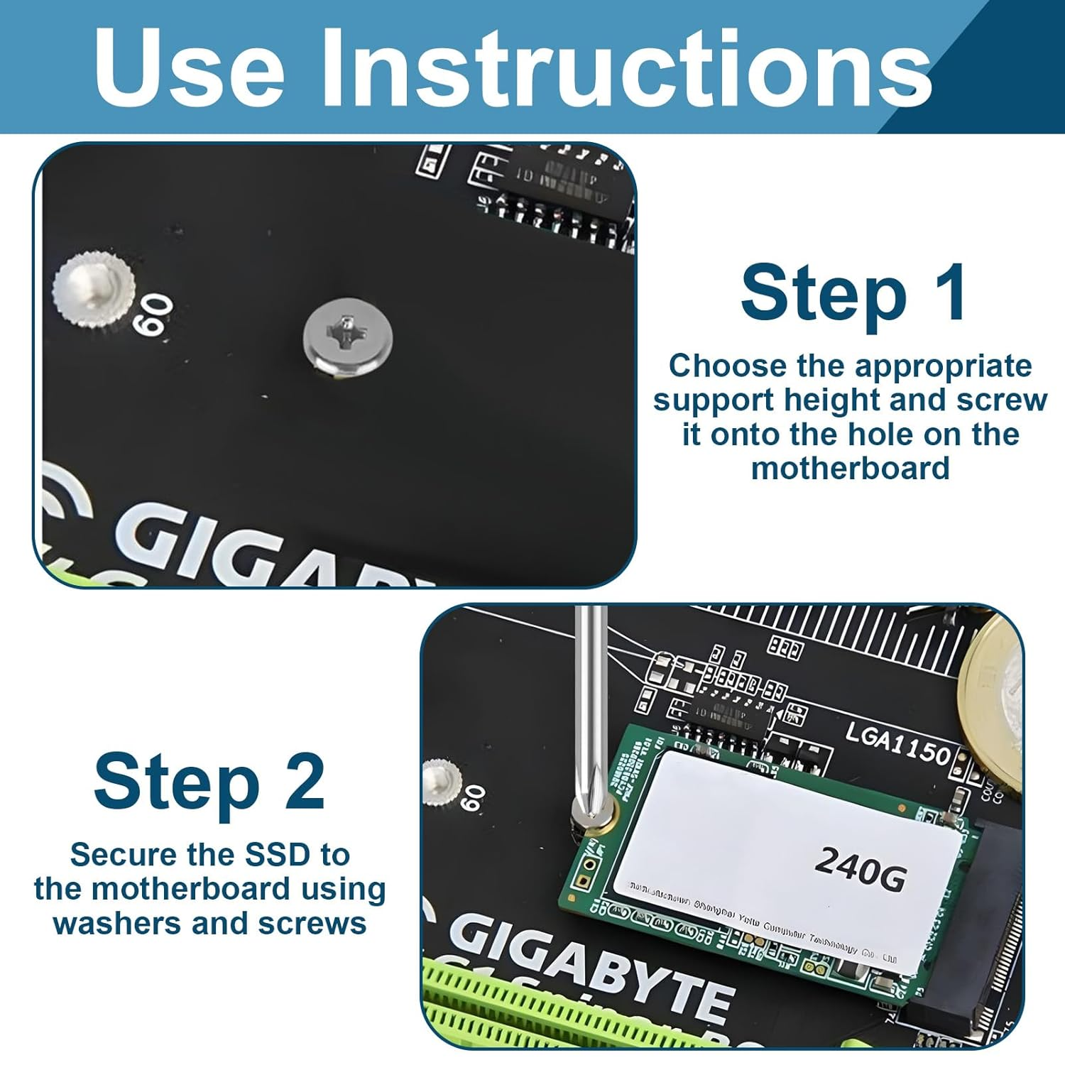 M2 SSD Nvme Computer Screw Fixing Kit 7 Sets of M2X2.5+2.5 & M2X4.5+2.5 with 2 Precision Screwdrivers Perfectly Compatible with All PC Devices & Small Machinery High Hardness Fasteners image number 6