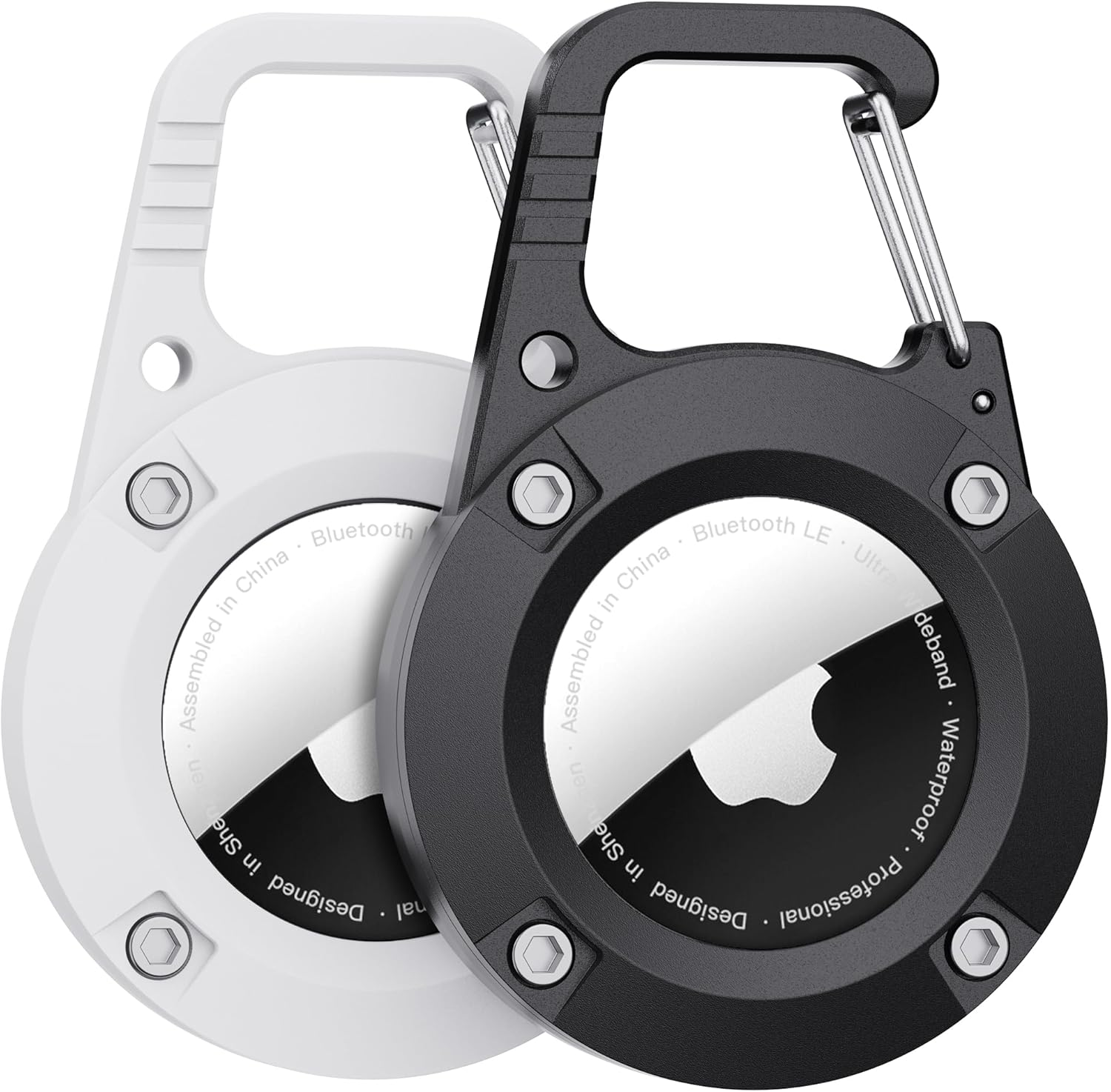 For Airtag Holder 2 Pack,Waterproof Apple Airtag Keyring with Carabiner,Airtag Case for Luggage,Keys,Backpack,Car,Bags,Kids,Dog Collar,Keychain