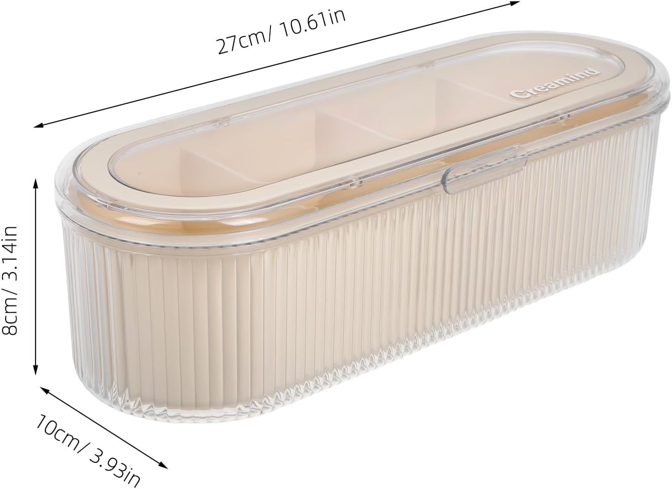 GRADENEVE Clear Makeup Sponge Organizer Box with Compartments and Protective Lid Compact Cosmetic Storage for Foundation Blenders and Beauty Tools Transparent Dustproof Holder for Vanity And image number 2