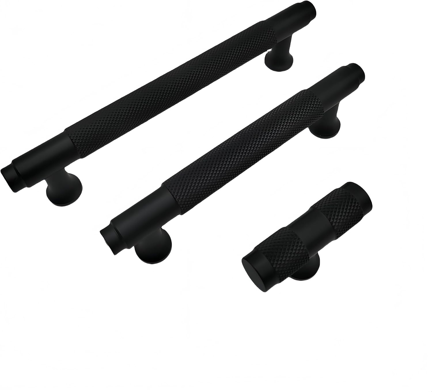 Modern Minimalist Cabinet Handle, Metal Pull Handle for Kitchen, Bathroom, Wardrobe Drawers, Durable and Easy to Install 2Pcs (Black, Short) image number 3