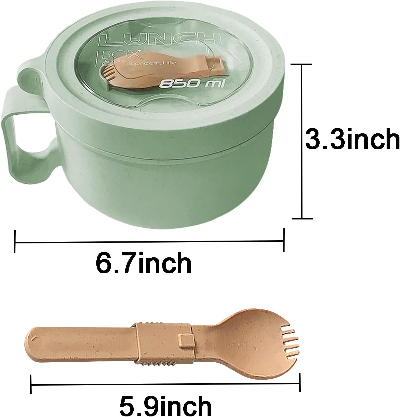 2Pack 28.7Oz Wheat Straw Microwave Ramen Bowl Set Noodle Bowls with Lid and Spoon,Improved Easy-Grip Design for On-The-Go - Holds Soup, Rice, Cereal,More,Bpa-Free(Pink+Green) image number 1