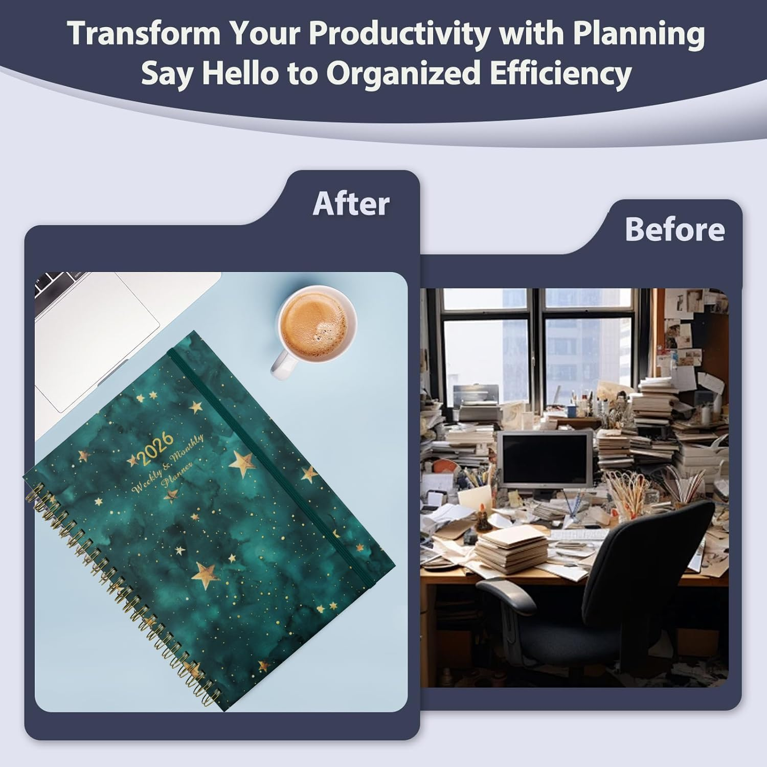 Academic Planner 2026 Weekly and Monthly, Jan 2026 - Dec 2026, 6.5" X 8.5" with Monthly Tabs, Pockets, Spiral Bound for Office School - Saffron image number 6