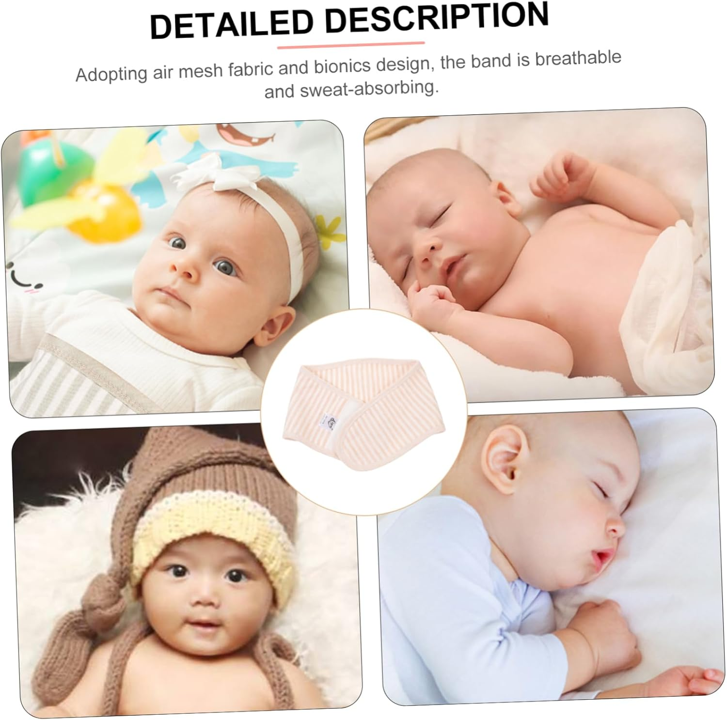 4Pcs Baby Belly Band Navel Belt for Newborns Beige Infant Umbilical Band Soft Breathable Wrap for Infant Care and Protection image number 2