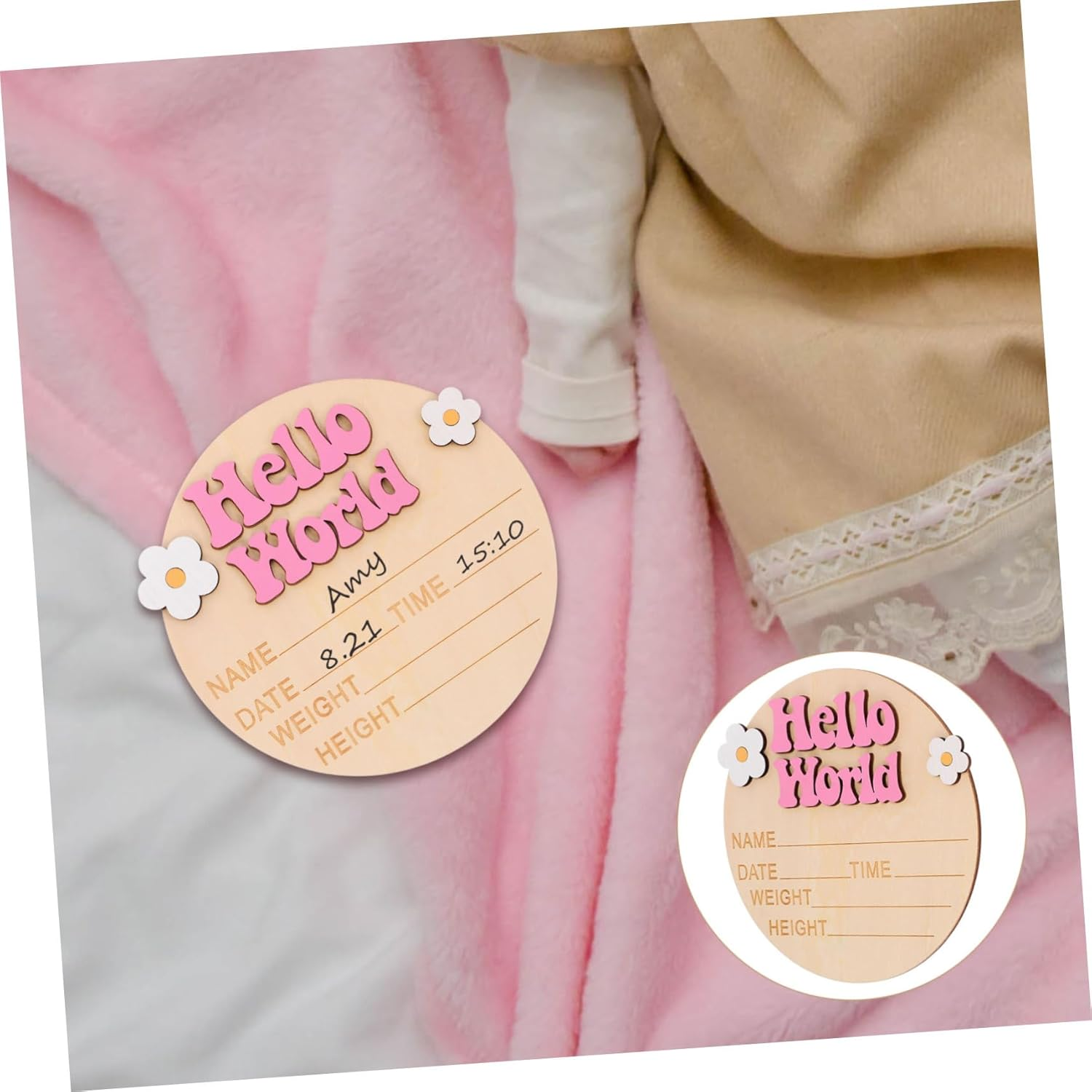 Milestone Card for Newborn Shower Announcement Sign Name Plate Decorative image number 6