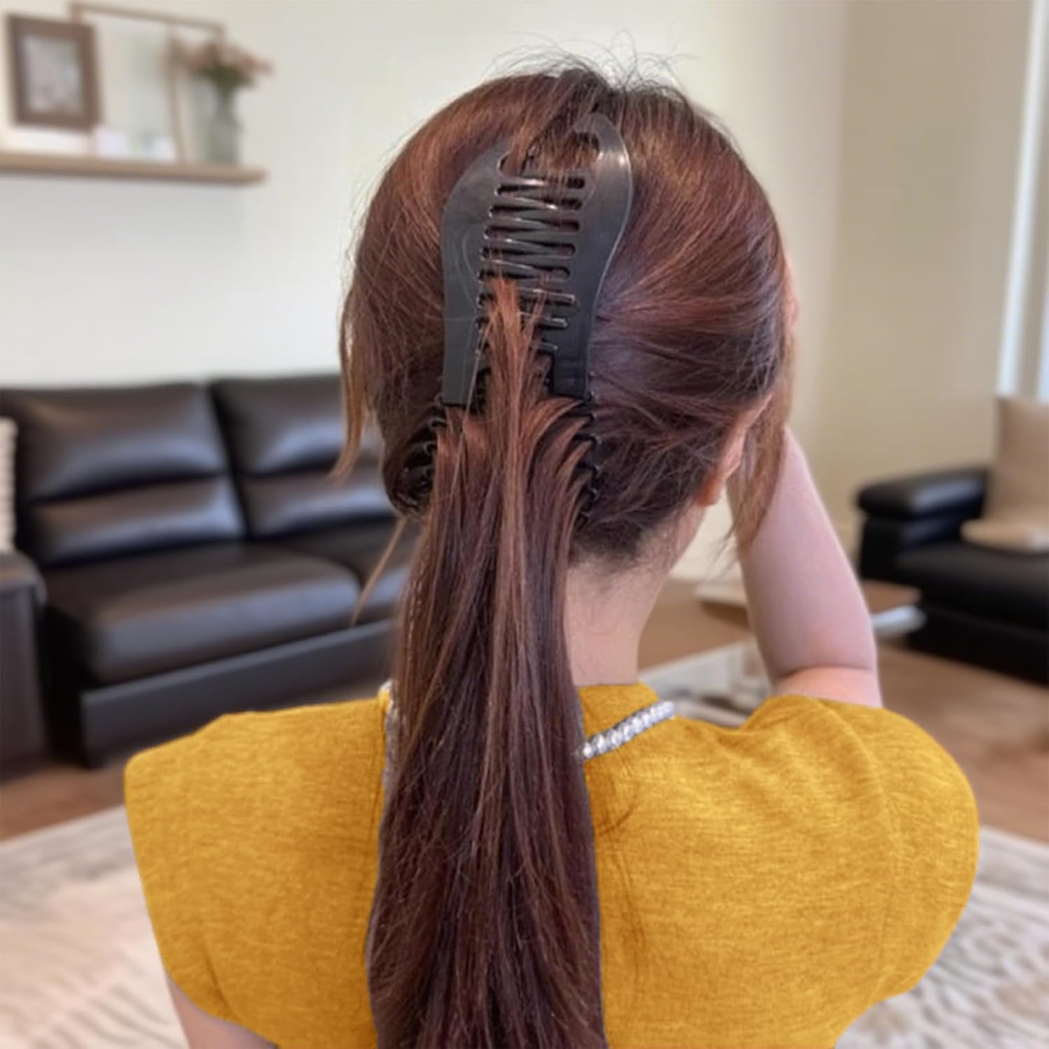 AYNKH 10 PCS Banana Hair Clip Set for Coarse and Fine Hairs, Double Comb Long, Ponytail Style, Metal Hair Clips, Fishtail Hairs Accessories, Women'S and Girls Hairiness Combs image number 4