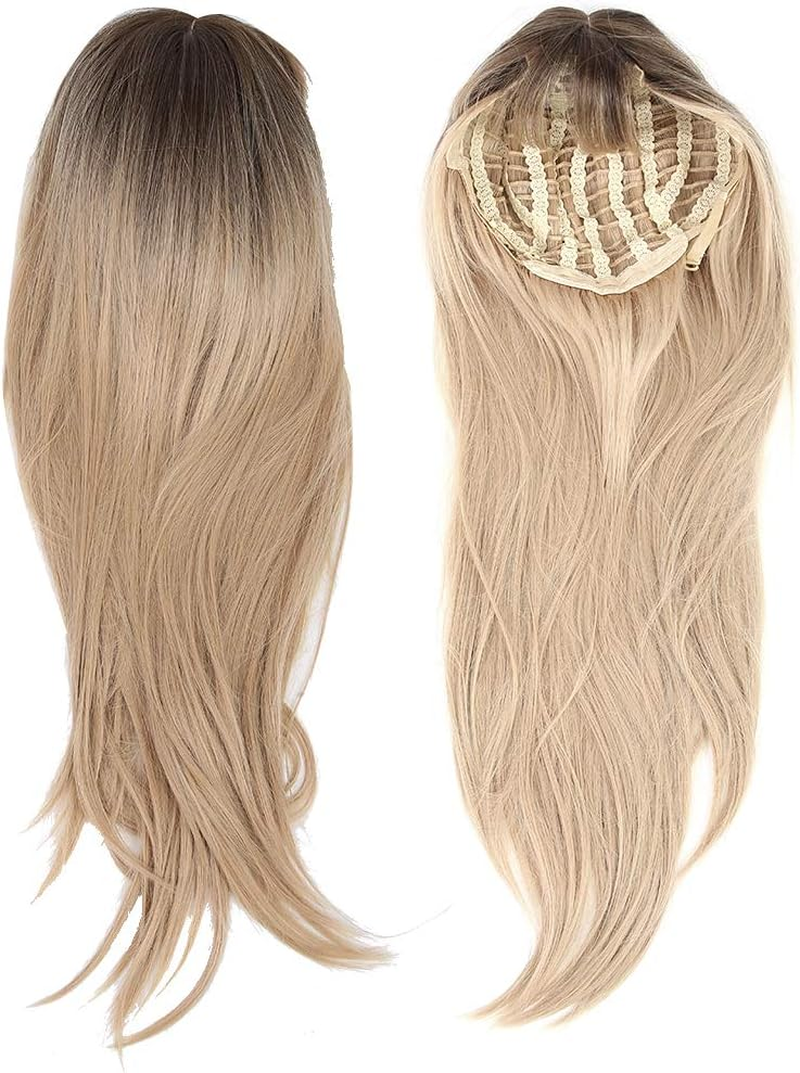 Synthetic Hair, Blonde Layered Synthetic Hair Wigs, Front Lace Wig, Long Straight Blonde Hair, Synthetic, Heat Resistant Fibre Hair for Women, 70 Cm, Lc288 image number 2