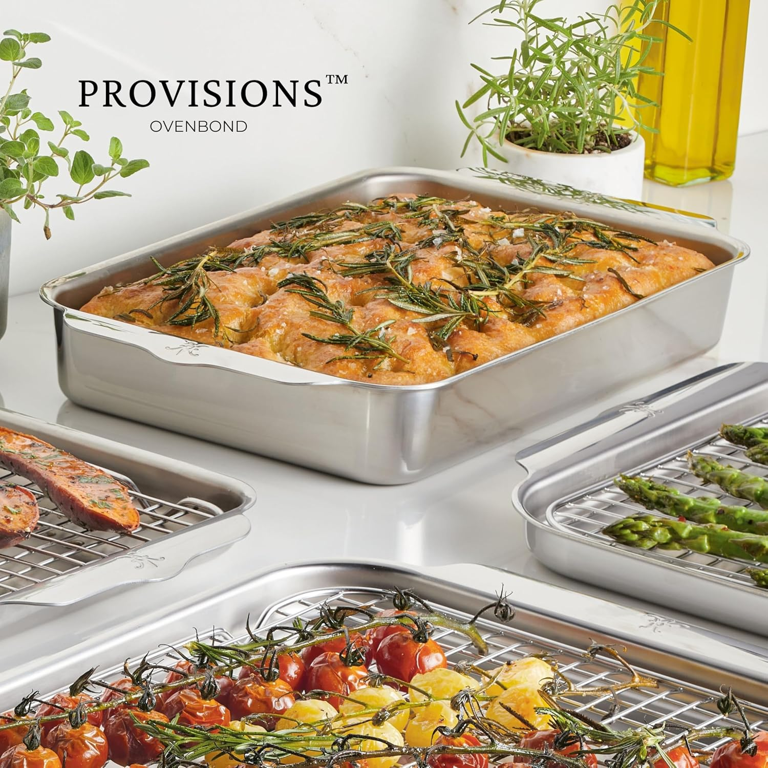 Hestan Ovenbond Provisions - Tri-Ply Stainless Steel Small Rectangular Baking Pan (10 X 7) image number 2