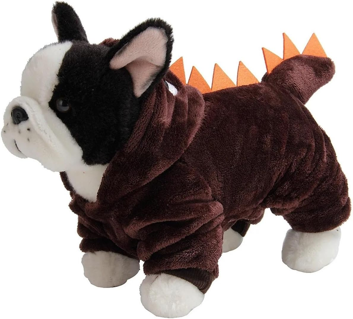 Dog Clothes Jacket Apparel Material Jumpsuit Winter Coat with Hat Hoodie Dogs Plush Outfit Warm (Color : Coffee, Size : S)