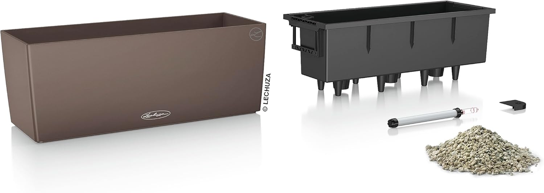 Lechuza 15674 Balconera Color 50, Nutmeg Matte, 20" X 8" X 8" Self Watering Planter, 50Cm=19.68 image number 2