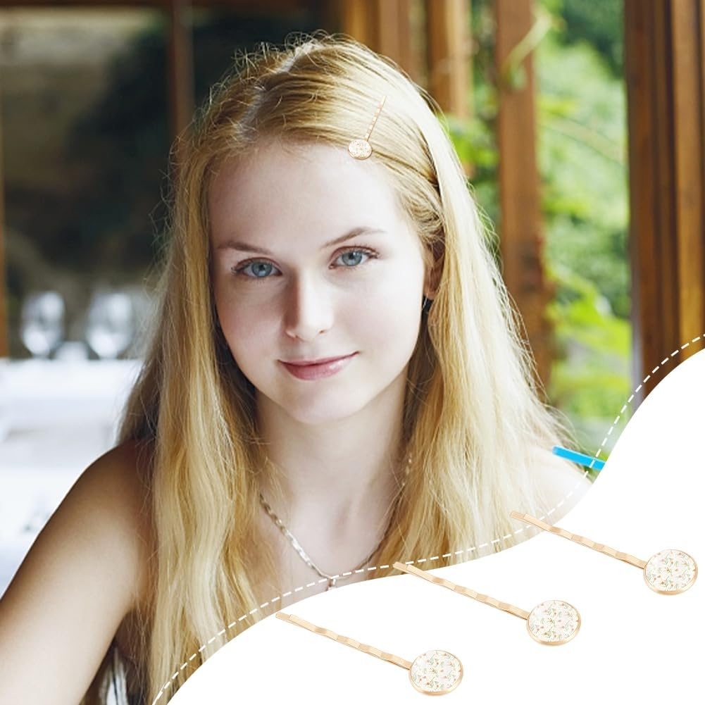 UNICRAFTALE Pack of 40 Light Gold Hair Clips 60 Mm Long Hair Pin Kits DIY Blank Hair Clips Metal Cabochon Hair Clips with Cabochon Tray 14 Mm for Headwear and Hair Accessories image number 1