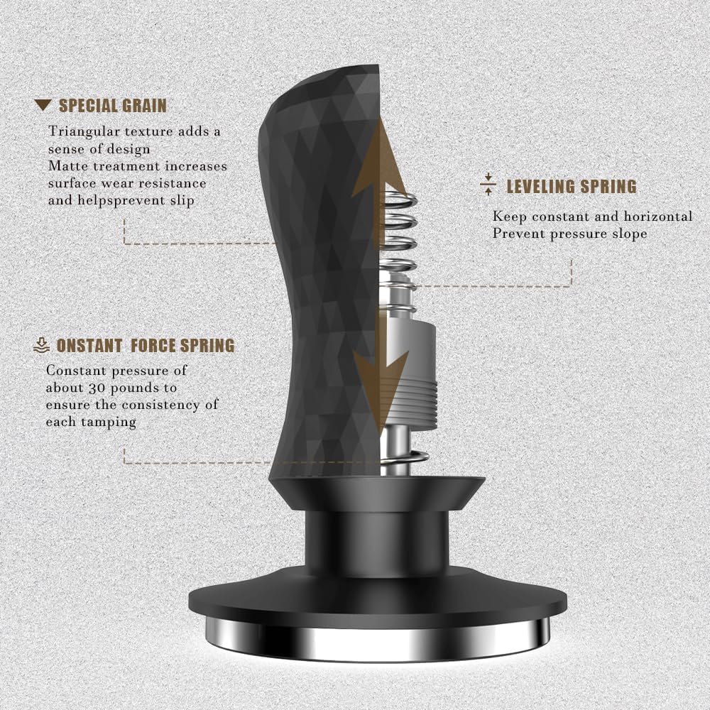 KYONANO 58.5Mm Espresso Coffee Tamper, 30Lb Spring-Loaded Calibrated Tamper with 304 Stainless, Anodized Aluminum Handle Barista Tamper Suit for over 58Mm Rancilio, Gaggia Portafilter image number 5