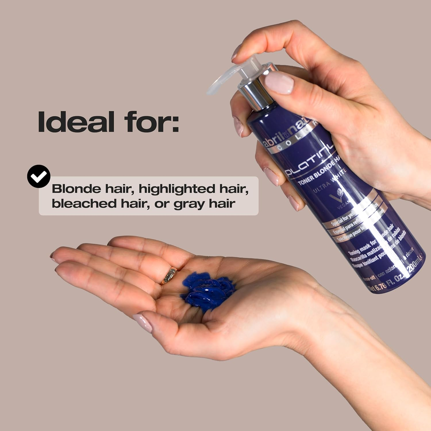 Abril Et Nature - Platinum Hair Mask Professional - for Blonde, Lightened, Highlights And/Or Grey Hair - Purple Tint - Bye Yellow Tones - Platinum Radiance - 1000 Ml image number 1