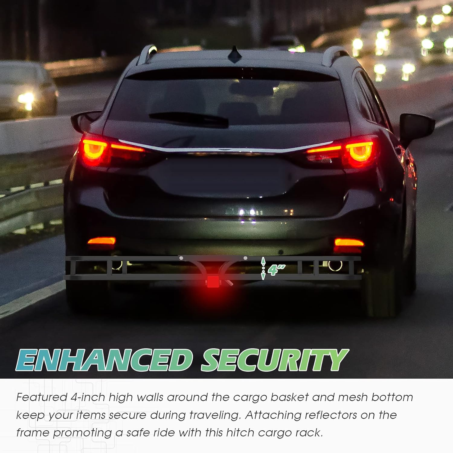 ADVWIN Cargo Rack Carrier 500 Lbs/227Kg 53 Inches Heavy Duty Capacity 2 Inch Receiver Luggage Basket Hitch Fold up for SUV Pickup Camping Traveling image number 2