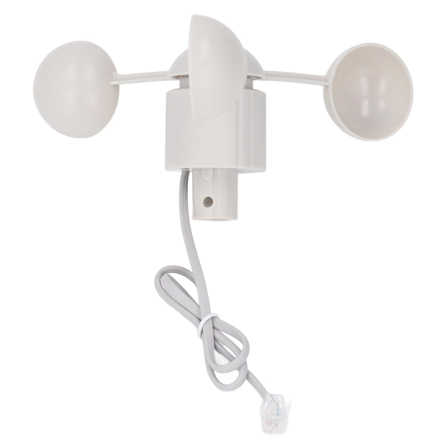 Weather Meter Kit, Wind Vane Cup Anemometer, Anemometer Cup Speed Measuring Sensor Cup RJ11 Connector 3 Cups Wind Direction Gauge for Weather Meter image number 2