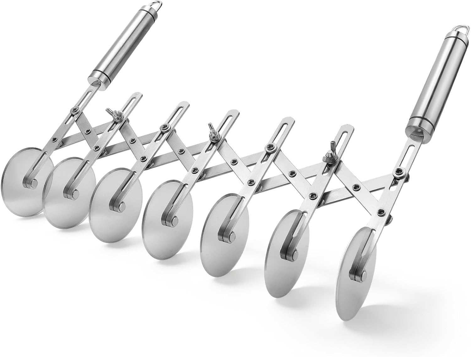 5 Wheel Pastry Cutter Stainless Pizza Slicer Multi-Round Dough Cutter Roller Cookie Pastry Knife Divider with Handle