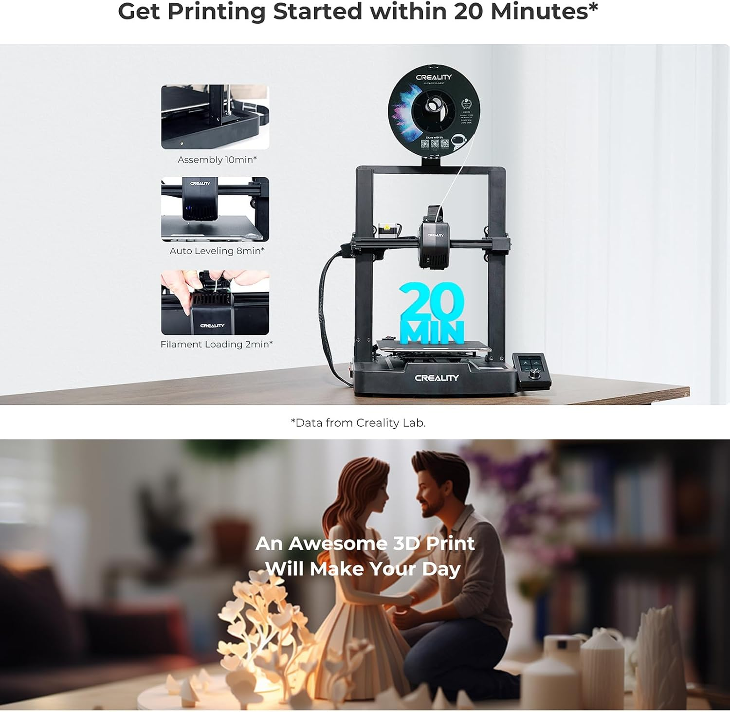 Morelian Ender-3 V3 SE 3D Printer with CR Touch Auto Leveling 220*220*250Mm Printing Size and Sprite Direct Extruder Stable Dual Z-Axis Ensuring High Print Quality with 3.2In Color Knob Screen For