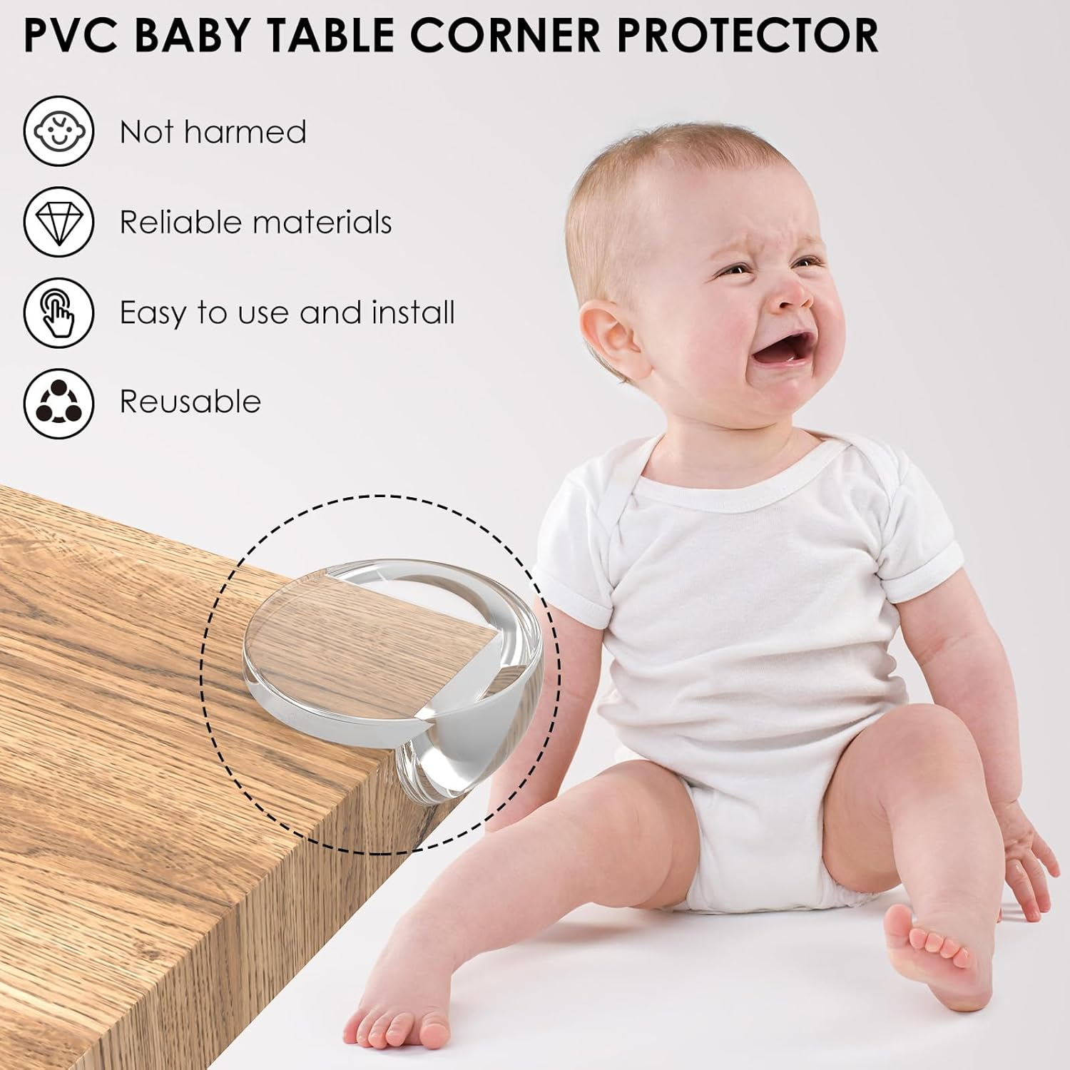 24/48-Pack Baby Corner Protectors - Extra Thick Clear Edge Bumpers | Heavy Duty Furniture Guards for Toddler Safety (Transparent, Adhesive) - Living Room/Nursery Proofing (24Pcs) image number 2