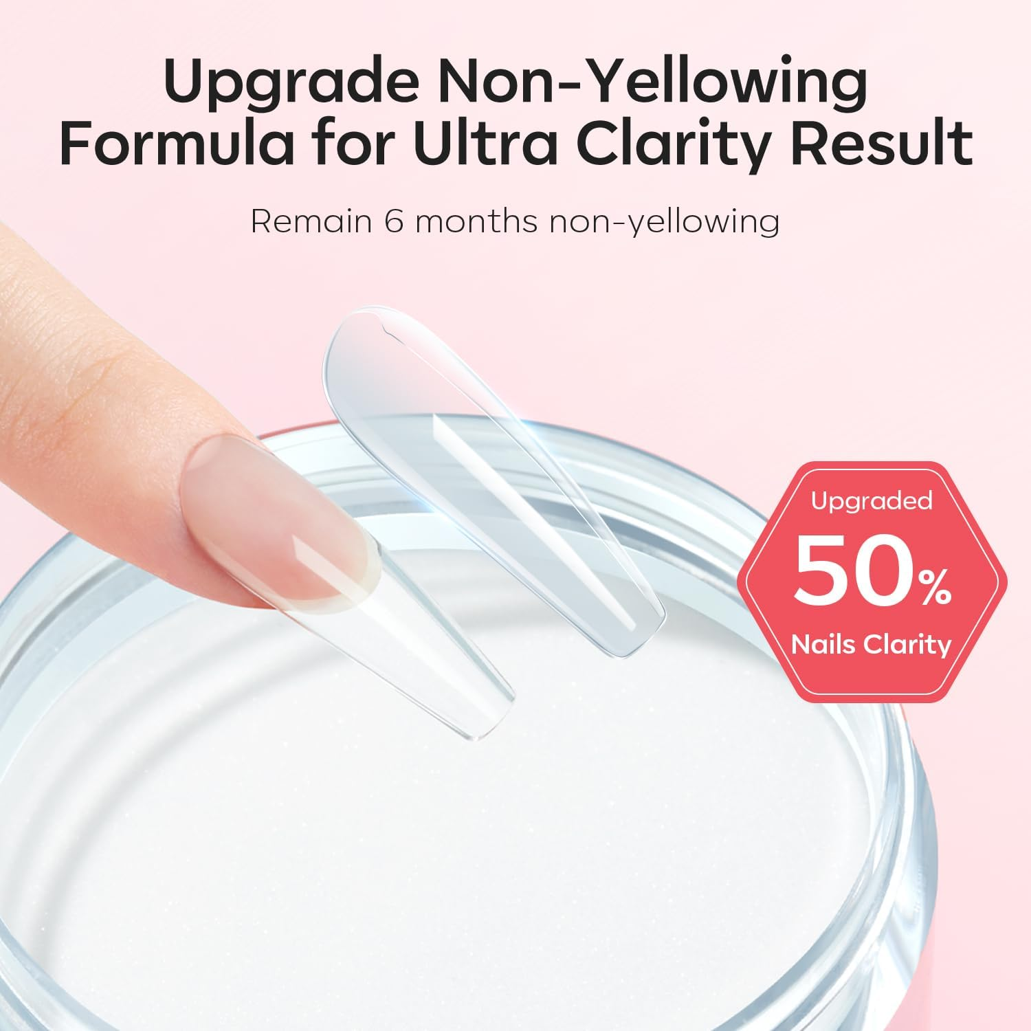 Modelones Clear Acrylic Powder, 4.23Oz Acrylic Powder Large Capacity Professional Acrylic Nail Powder Polymer for 3D French Nail Manicure Extension Nail Carving, Long-Lasting Beauty Gifts image number 1