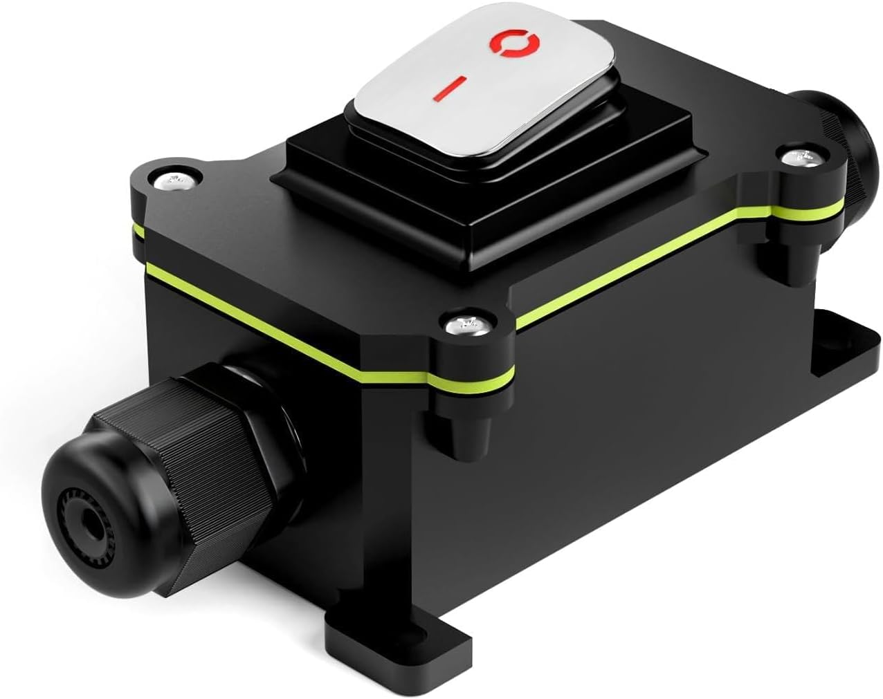 Rocker Switch 1PCS 12V 24V with Waterproof Box 4 Way DPST on off Push Button Switch Green LED Boat Marine Toggle Switches Junction Box(Red Stainless Steel) image number 4