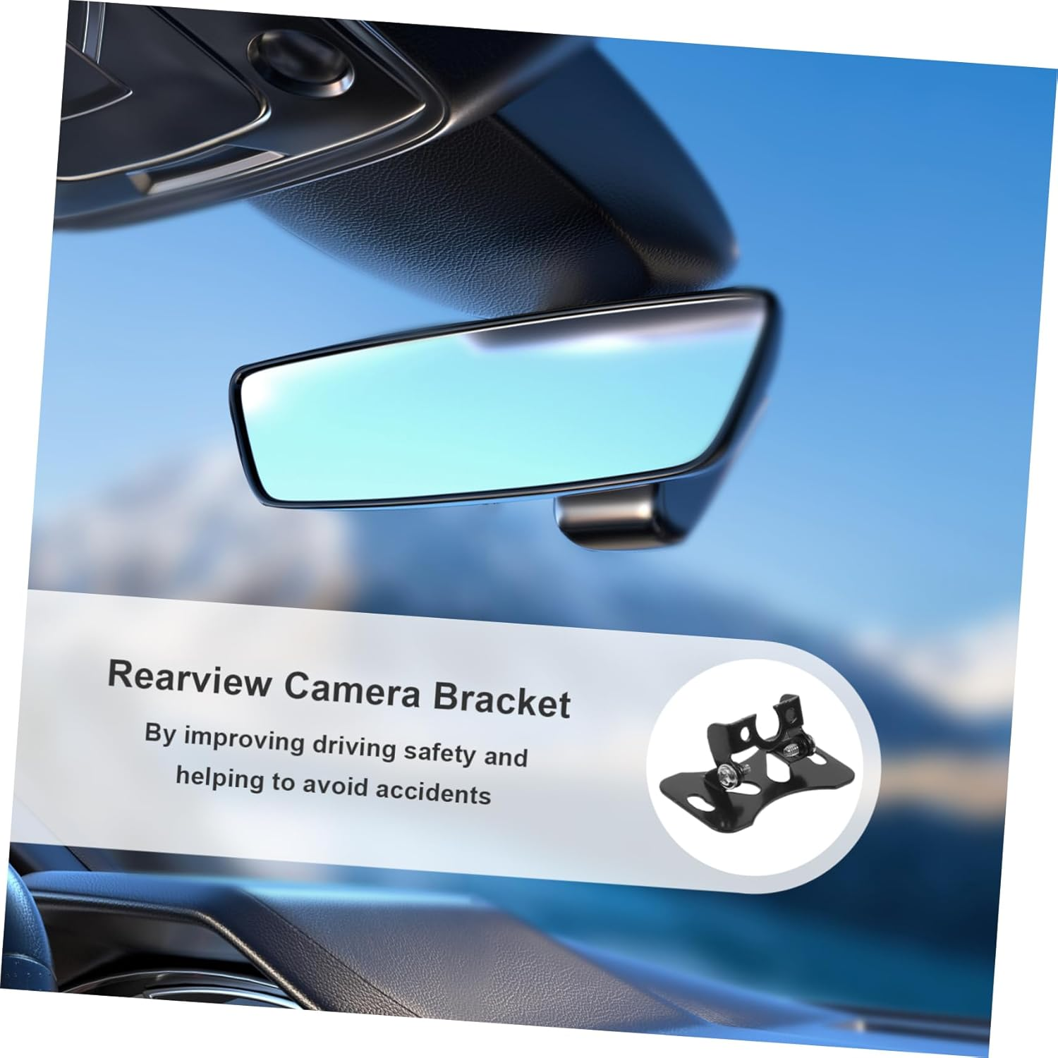 Generic 90 Degree Rear View Mirror Camera Bracket Universal Fit for Car Rear View Camera Mount License Plate Bracket image number 6