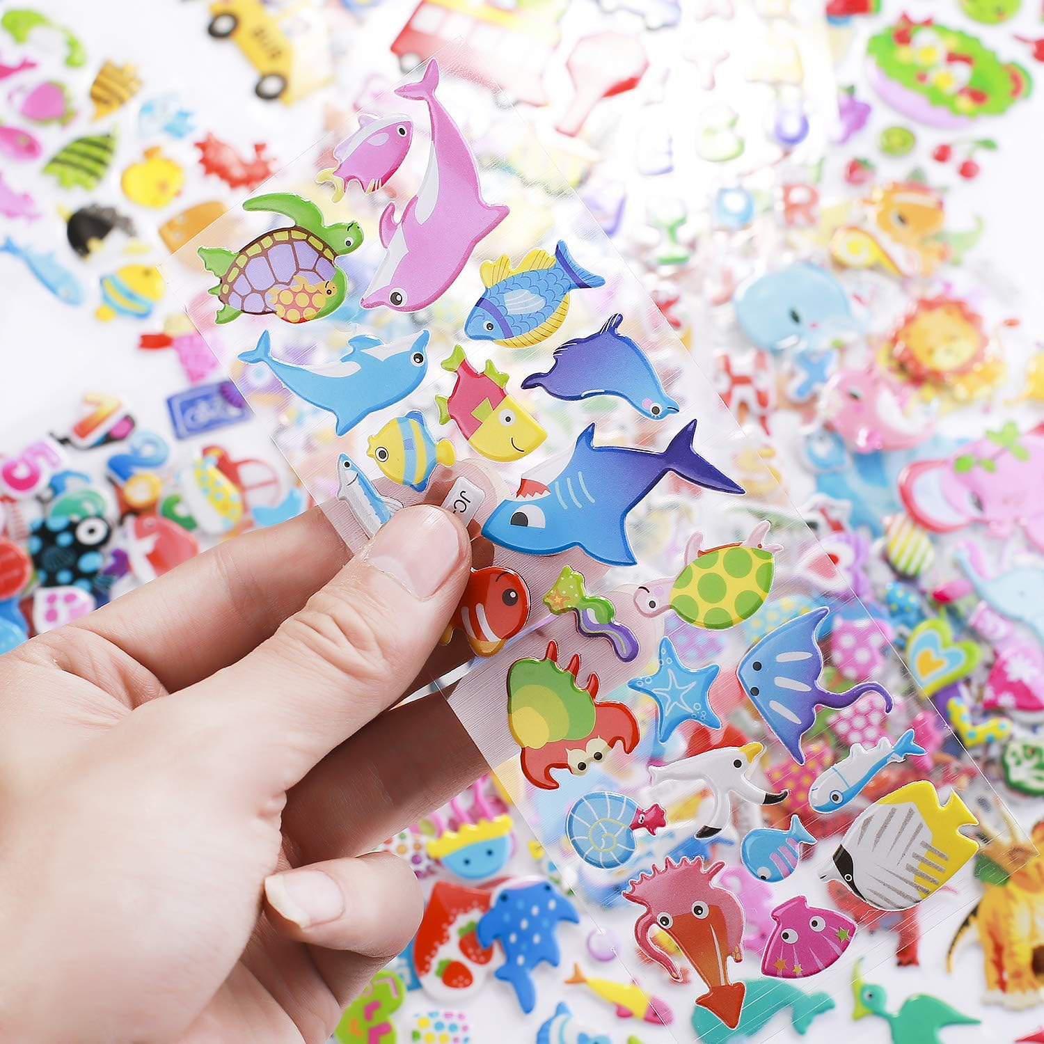 3D Stickers for Kids Toddlers 550+ Vivid Puffy Kids Stickers 24 Different Sheets, Colored 3D Stickers for Boys Girls Teachers, Reward, Craft Scrapbooking image number 5