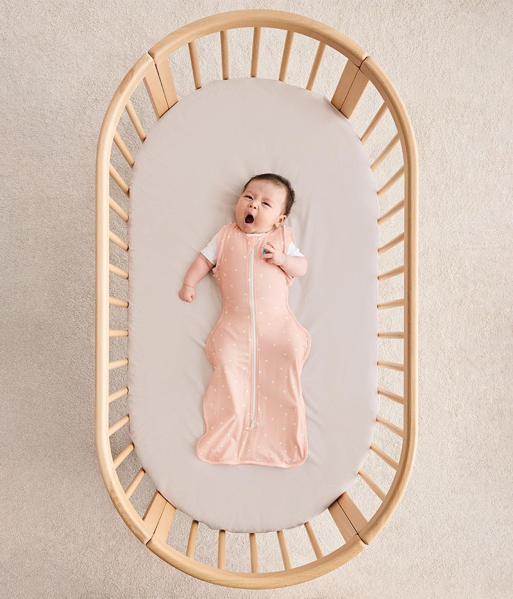 Love to Dream Swaddle up Transition Bag Bamboo LITE, Arms up Position, Soft and Sustainable Bamboo Fabric - Sleep Bag - 0.2 TOG - (24-27&deg;C) Ideal for Warm Weather (Heart Blush, Large, 8.5&ndash;11Kg) image number 3
