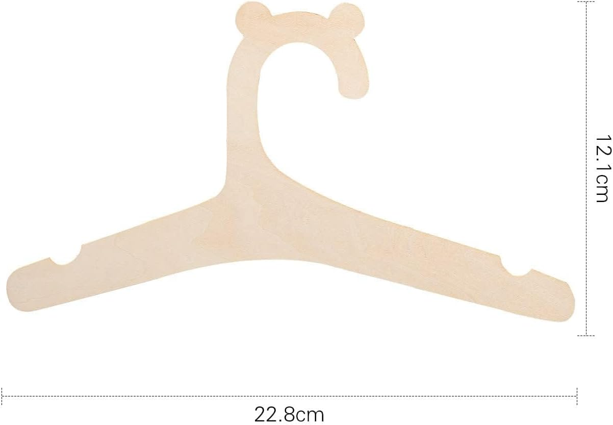Kids Wooden Hangers, 20 Pack, 9 Inch Children Toddler Baby Clothes Hangers for Pants, Natural Wood