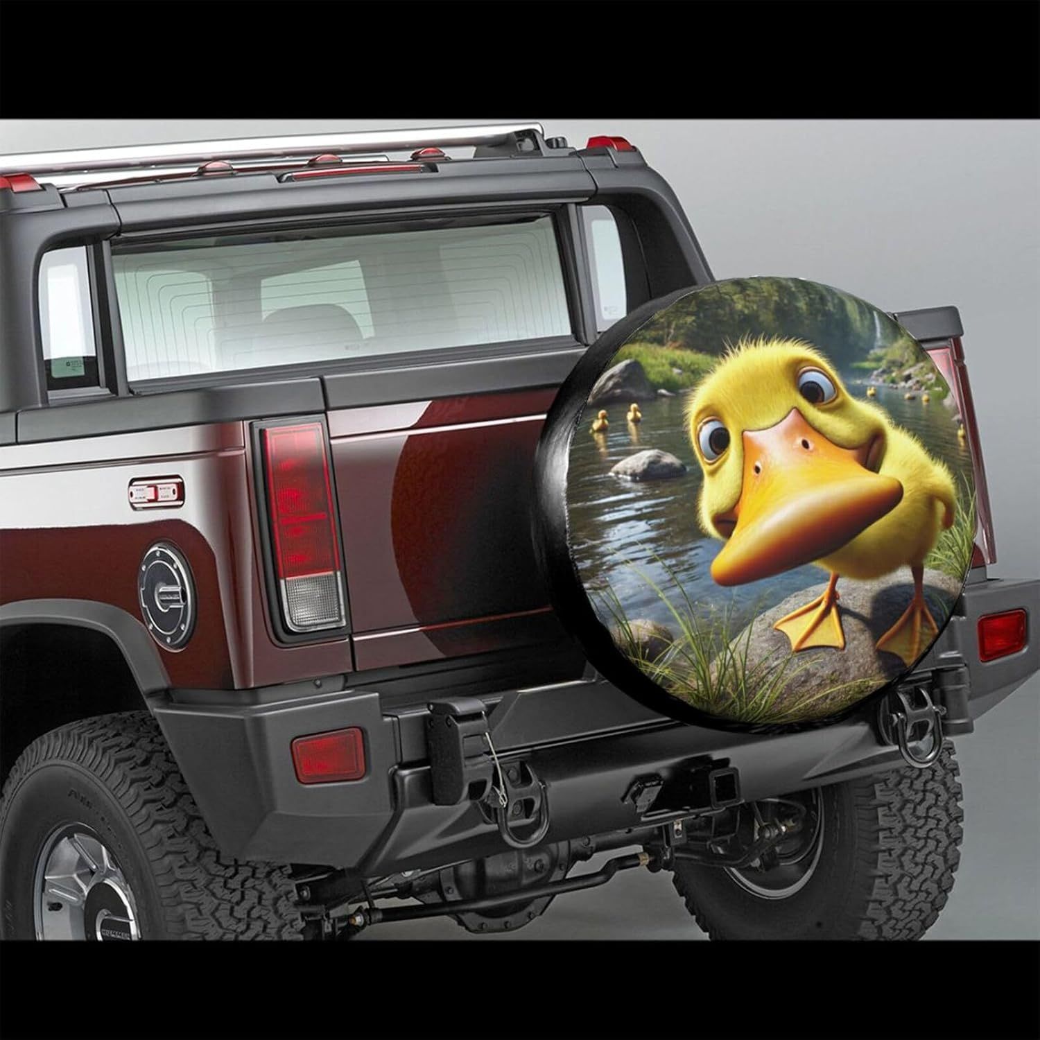 Funny Duck Spare Tire Cover with Unique Print, Weatherproof Wheel Covers Tire Protector, Universal Fit for Rv, Trailer, SUV, Camper Vehicle image number 4