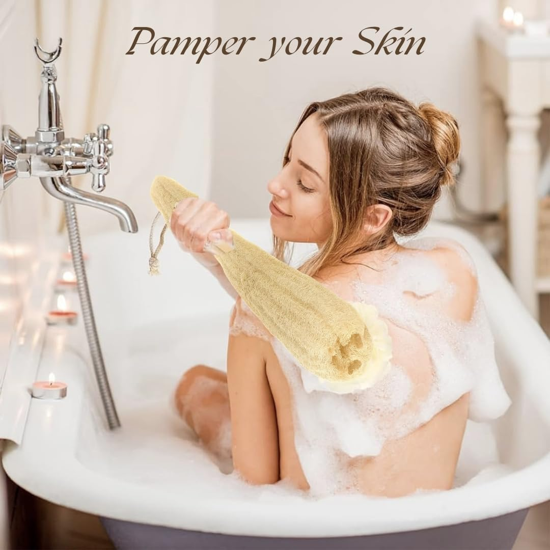 One Whole Egyptian Loofah 100% Natural SPA Beauty Bath Sponge Body Scrubber Puff. Premium Quality Lofa Loofa Luffa Loffa for Exfoliating Your Skin. image number 6