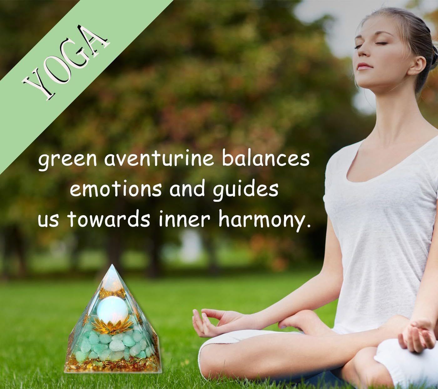 XIANNVXI Green Healing Crystals Tower,Good Luck Gifts,Anxiety Gifts,Lotus Flower Tower Orgonite Orgone Positive Energy Reiki Aventurine Gemstone Tower,Positive Gifts image number 1