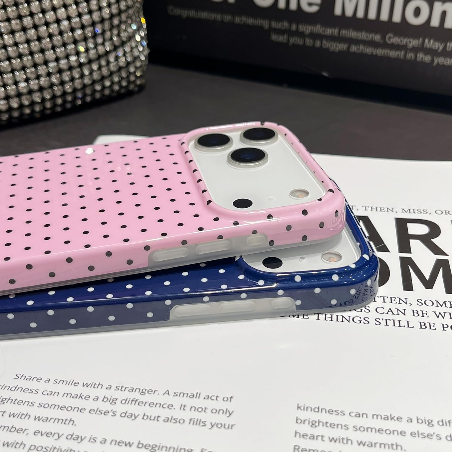 Rorupopo for Iphone 17 Pro Case Women Girly Aesthetic Trendy Polka Dot Phone Cases Simple Design Retro Slim Drop Protection Protective Cover for Iphone 17 Pro，Pink image number 2